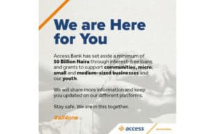 Access Bank Announces N50 Billion Interest Free Loans