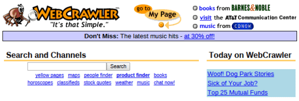 web crawler old search engines