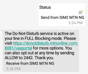 MTN DO NOT DISTURB