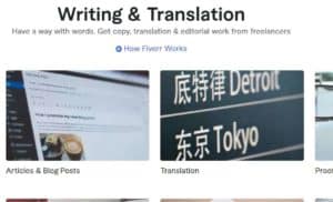 Fiverr writing and translation