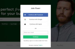 register on fiverr