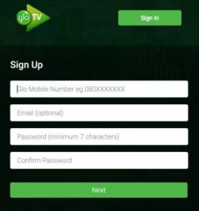 Glo-TV-signup-form