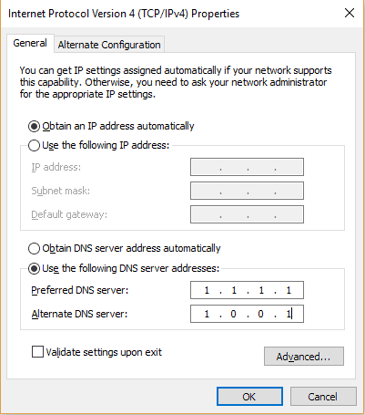 change DNS Server