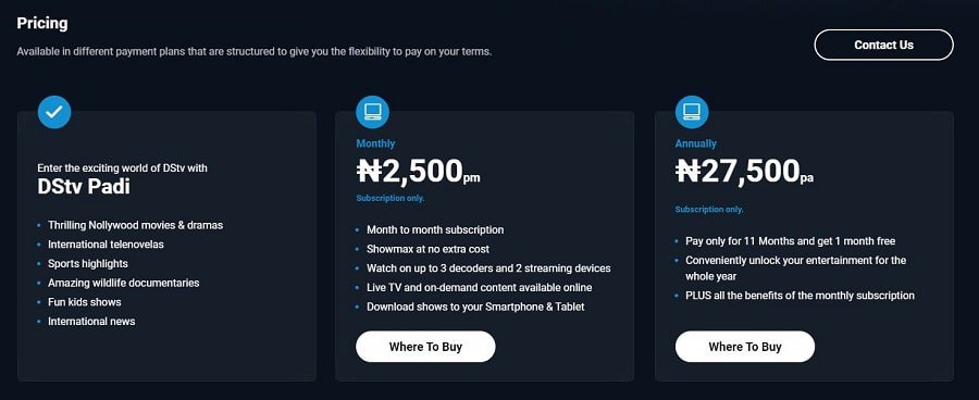 latest dstv padi price in nigeria