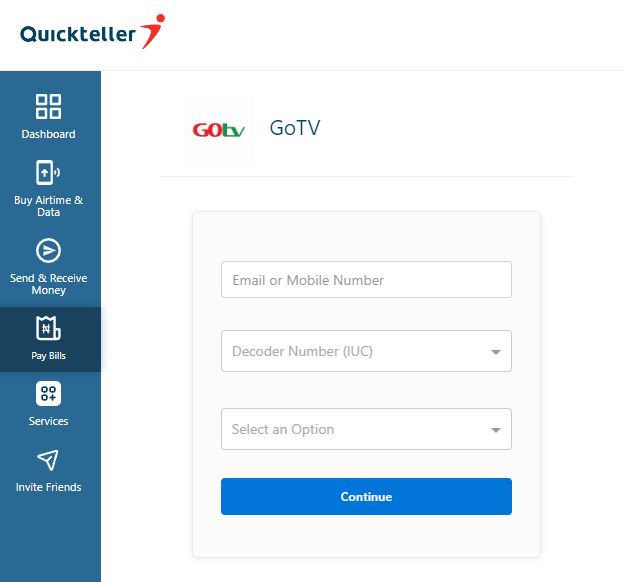 gotv max subscription through quickteller